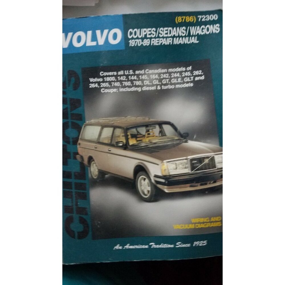 Book 1970-89 Chilton's Volvo Coupes Sedans Wagons  Repair Manual # 8766